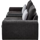 3人掛けセパレートソファ 収納テーブル付き 布張りタイプ (LB04 GY) 3枚目画像