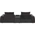 3人掛けセパレートソファ 収納テーブル付き 布張りタイプ (LB04 GY) 4枚目画像