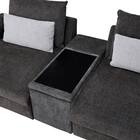 3人掛けセパレートソファ 収納テーブル付き 布張りタイプ (LB04 GY) 5枚目画像