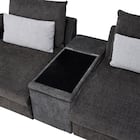 3人掛けセパレートソファ 収納テーブル付き 布張りタイプ (LB04 GY) 5枚目画像