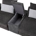 3人掛けセパレートソファ 収納テーブル付き 布張りタイプ (LB04 GY) 6枚目画像