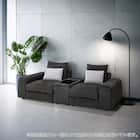 2人掛けセパレートソファ 収納テーブル付き 布張りタイプ (LB04 GY) 1枚目画像