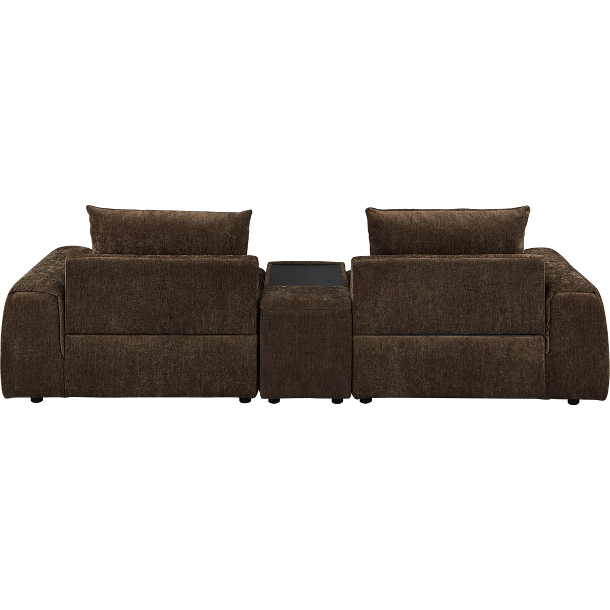 3人掛けセパレートソファ 収納テーブル付き 布張りタイプ (LB04 DBR