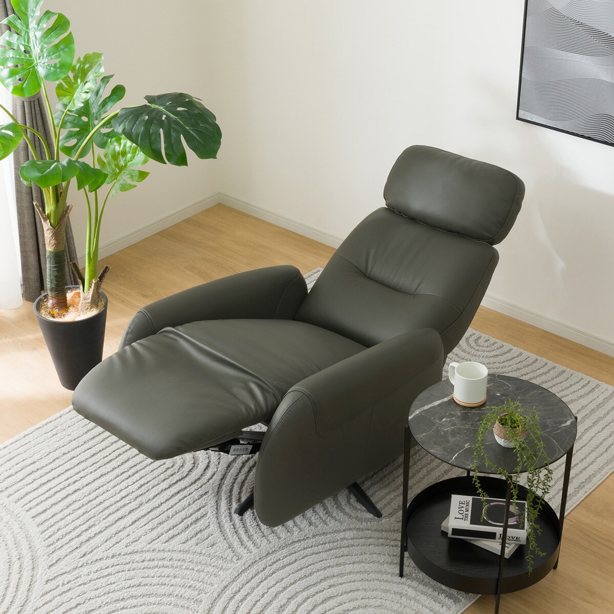 電動パーソナルチェア 本革(一部合成皮革)タイプ (LS03 NW DGR