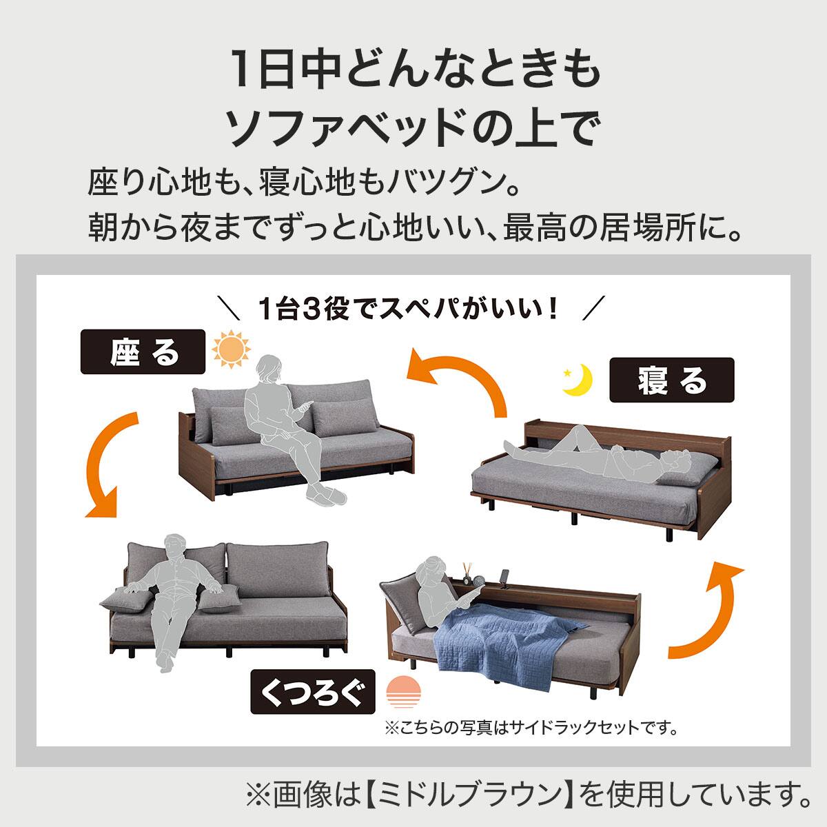 ベッドソファ (B2 棚・コンセント・USBポート付き MGY/GY) | ニトリ