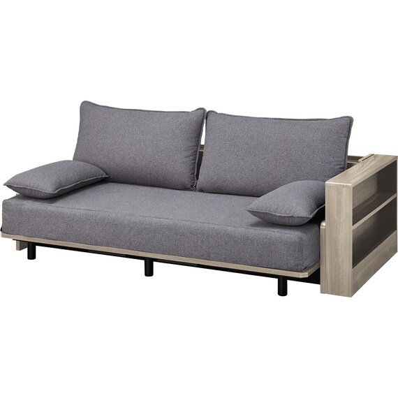 ベッドソファ サイドラック付き (B2 MGY/GY) 13枚目画像