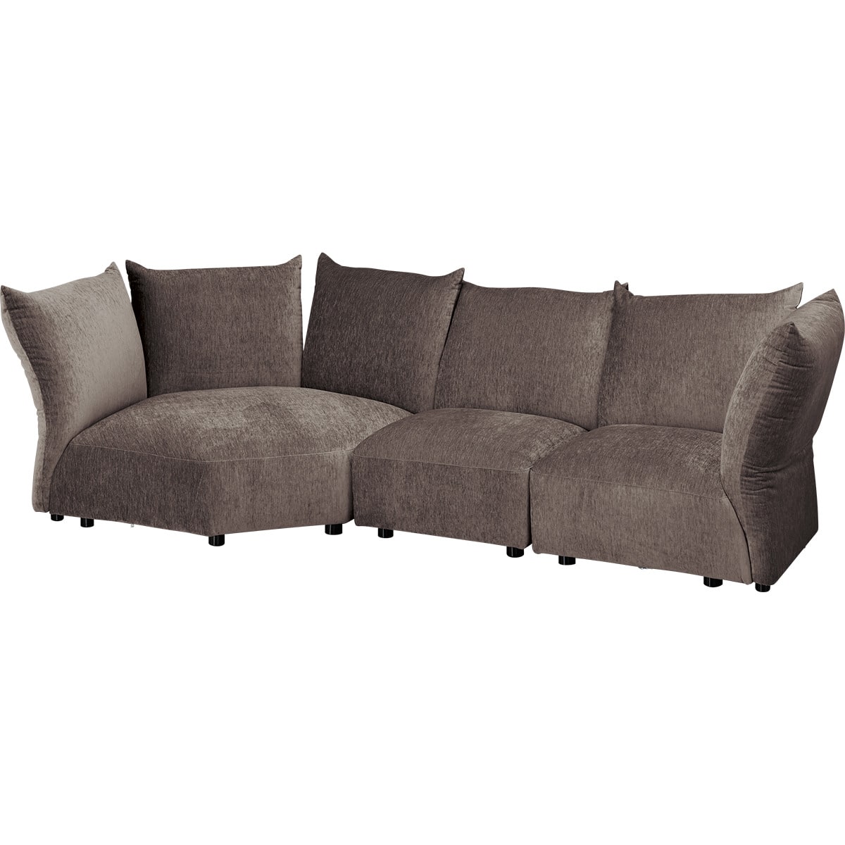 フェザークッションソファ ワイド3バックカウチセット 布張りタイプ