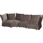 フェザークッションソファ ワイド3バックカウチセット 布張りタイプ (YH01 DGY) 1枚目画像