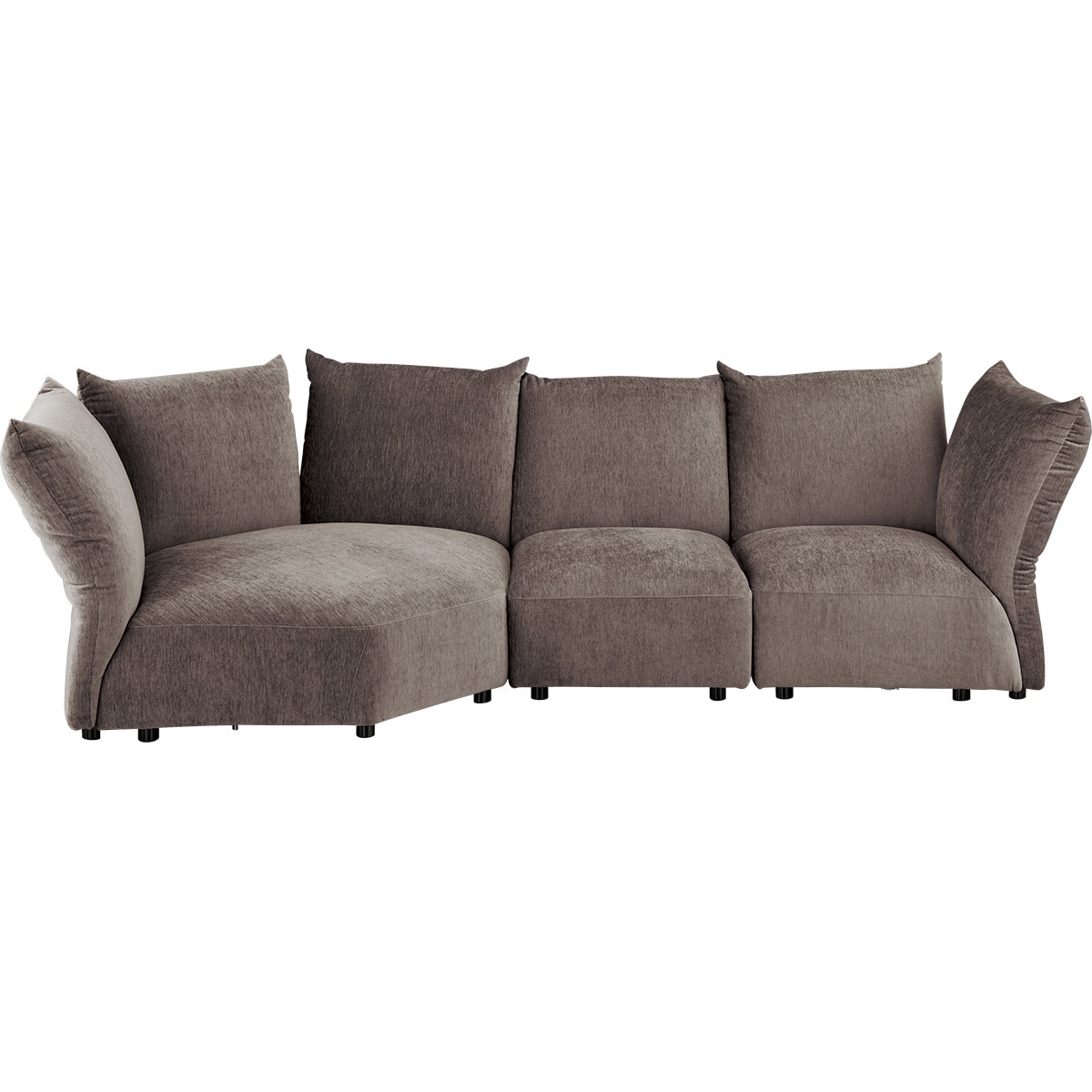 フェザークッションソファ ワイド3バックカウチセット 布張りタイプ