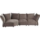 フェザークッションソファ ワイド3バックカウチセット 布張りタイプ (YH01 DGY) 2枚目画像