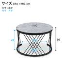 高めのセラミック円形ネストテーブル (幅80cm GY) 15枚目画像