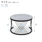 高めのセラミック円形ネストテーブル (幅80cm GY) 15枚目画像