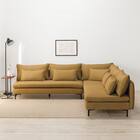 広い座面のゆったり コーナーソファ + 3人掛けソファ2台セット 布張りタイプ (MS01 コーナー/3P×2 YE) 1枚目画像