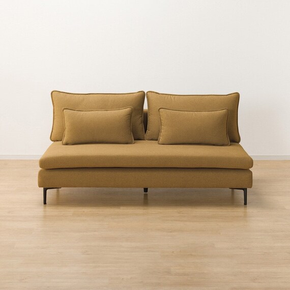 広い座面のゆったり コーナーソファ + 3人掛けソファ2台セット 布張りタイプ (MS01 コーナー/3P×2 YE) 17枚目画像