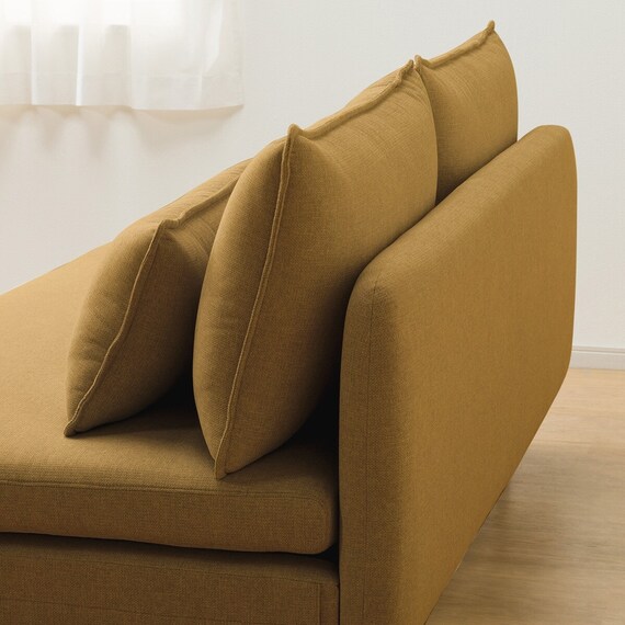 広い座面のゆったり コーナーソファ + 3人掛けソファ2台セット 布張りタイプ (MS01 コーナー/3P×2 YE) 24枚目画像