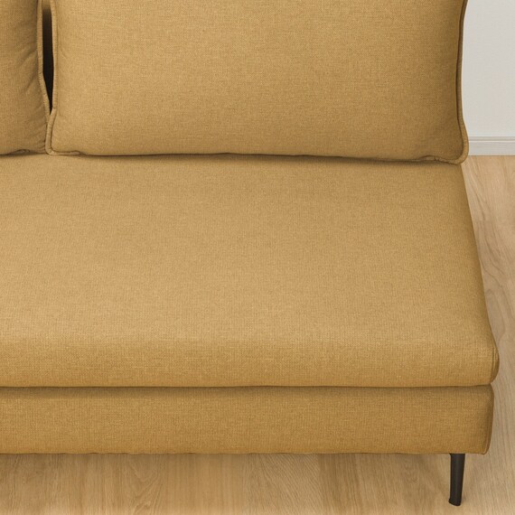 広い座面のゆったり コーナーソファ + 3人掛けソファ2台セット 布張りタイプ (MS01 コーナー/3P×2 YE) 26枚目画像