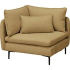 広い座面のゆったり 1人掛けコーナーソファ 布張りタイプ (MS01 YE) 1枚目画像