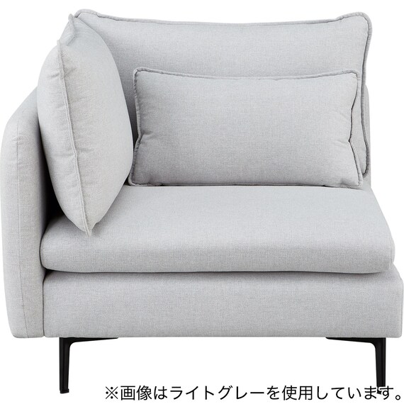 広い座面のゆったり 1人掛けコーナーソファ 布張りタイプ (MS01 YE) 3枚目画像