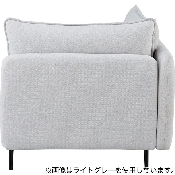 広い座面のゆったり 1人掛けコーナーソファ 布張りタイプ (MS01 YE) 5枚目画像