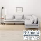 傷・汚れに強い 広い座面のゆったり コーナーソファ + 3人掛けソファ2台セット 布張りタイプ (MS01 コーナー/3P×2 Nシールド LGY) 1枚目画像