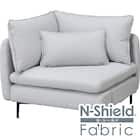 傷・汚れに強い 広い座面のゆったり 1人掛けコーナーソファ 布張りタイプ (MS01 Nシールド LGY) 1枚目画像