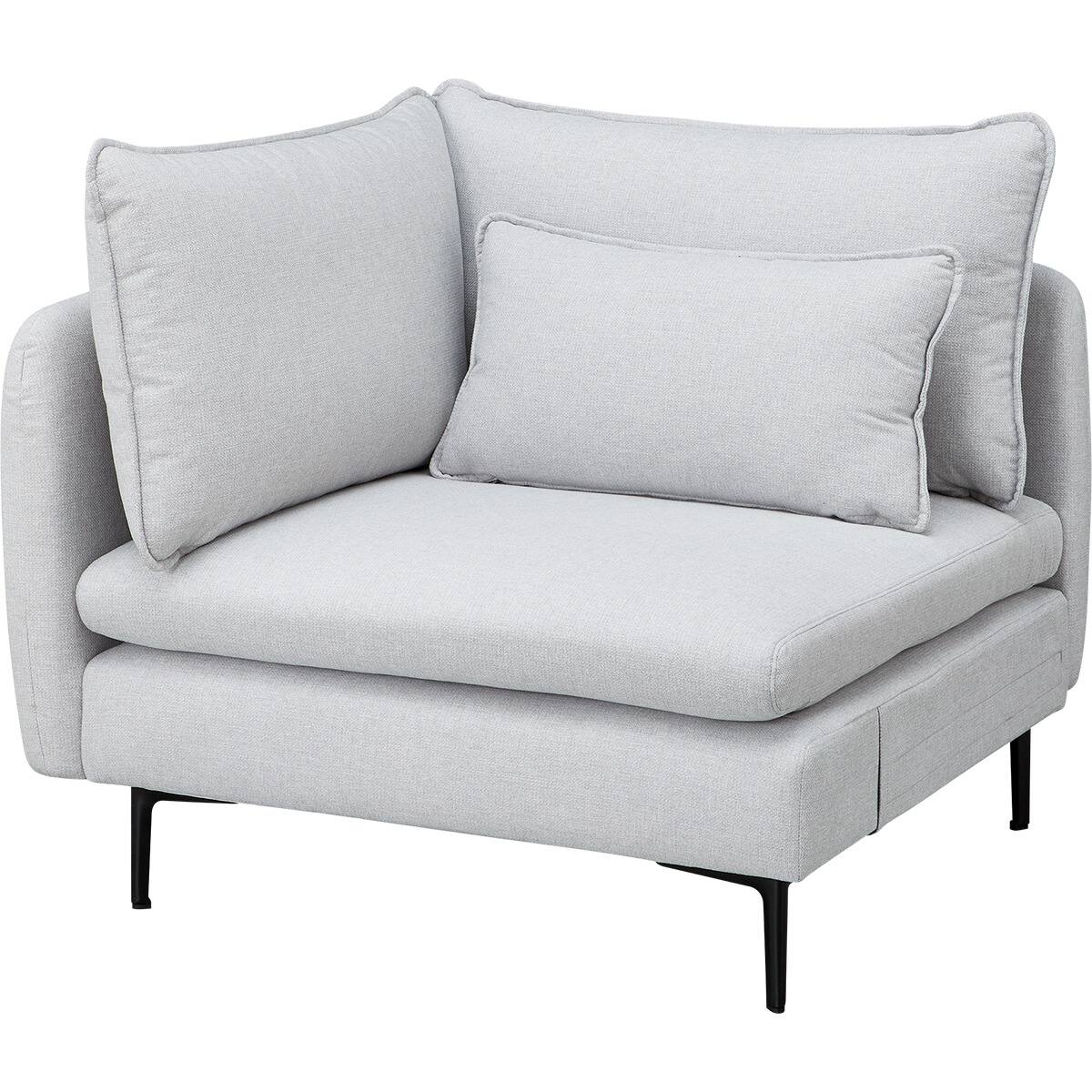 傷・汚れに強い 広い座面のゆったり 1人掛けコーナーソファ 布張り