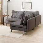 傷・汚れに強い 広い座面のゆったり コーナーソファ + 1人掛けソファ2台セット 布張りタイプ (MS01 コーナー/1P×2 Nシールド MGY) 14枚目画像