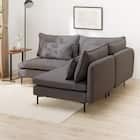 傷・汚れに強い 広い座面のゆったり コーナーソファ + 1人掛けソファ2台セット 布張りタイプ (MS01 コーナー/1P×2 Nシールド MGY) 14枚目画像