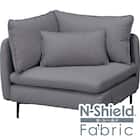 傷・汚れに強い 広い座面のゆったり 1人掛けコーナーソファ 布張りタイプ (MS01 Nシールド MGY) 1枚目画像