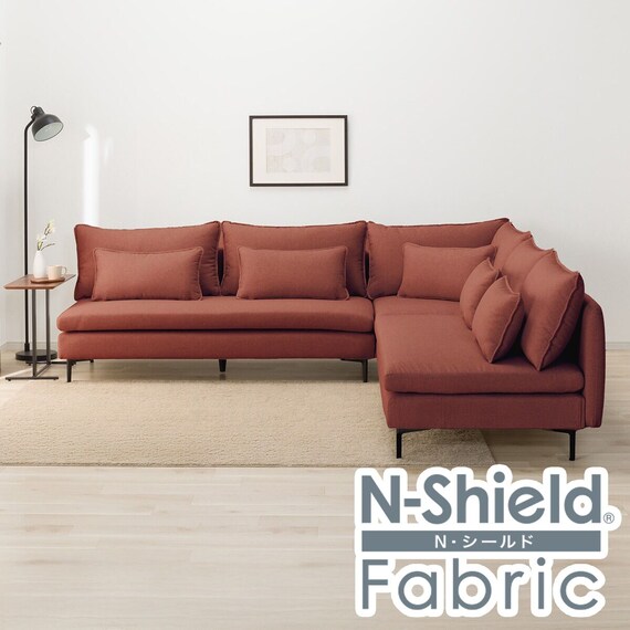 傷・汚れに強い 広い座面のゆったり コーナーソファ + 3人掛けソファ2台セット 布張りタイプ (MS01 コーナー/3P×2 Nシールド RE) 1枚目画像