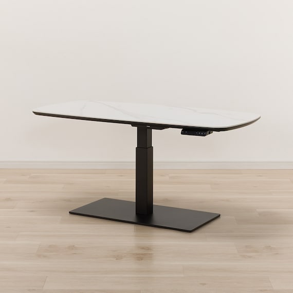 電動昇降テーブル楕円形(TT02-2 120 WH) 1枚目画像