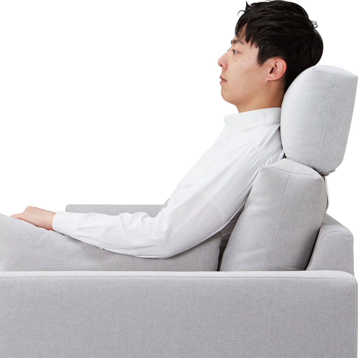 3人掛けソファ＋ヘッドレストセット 布張りタイプ (CS03 両肘