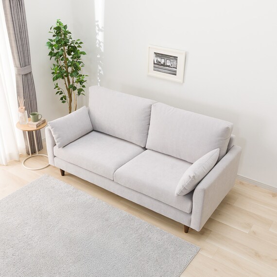 3人掛けソファ 布張りタイプ (CS03 両肘 LGY/木脚MBR) 7枚目画像