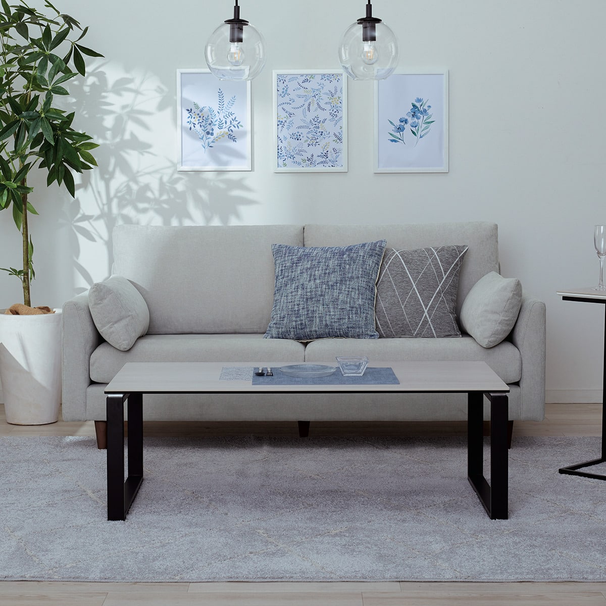 3人掛けソファ 布張りタイプ (CS03 両肘 LGY/木脚MBR) | ニトリネット