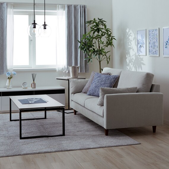 3人掛けソファ 布張りタイプ (CS03 両肘 LGY/木脚MBR) 17枚目画像