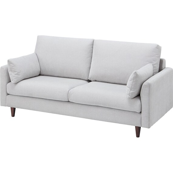 傷・汚れに強い 3人掛けソファ + スツール + ヘッドレスト1個セット 布張りタイプ (CS03 Nシールド 両肘 LGY/木脚MBR) 9枚目画像