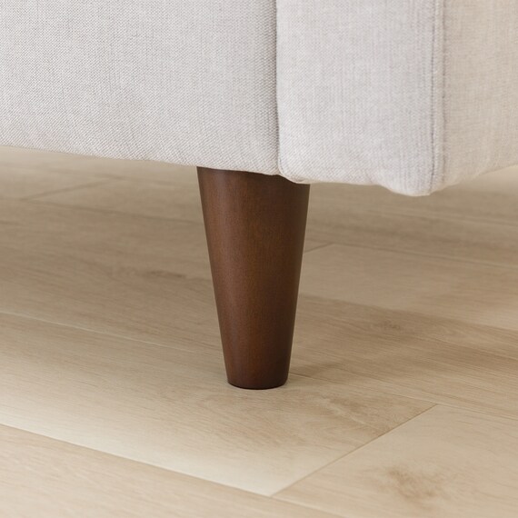 傷・汚れに強い 3人掛けソファ + スツール + ヘッドレスト1個セット 布張りタイプ (CS03 Nシールド 両肘 LGY/木脚MBR) 13枚目画像