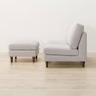 傷・汚れに強い 2人掛けソファ + スツール + ヘッドレスト1個セット 布張りタイプ (CS03 Nシールド 肘なし LGY/木脚MBR) 8枚目画像