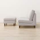 傷・汚れに強い 2人掛けソファ + スツール + ヘッドレスト1個セット 布張りタイプ (CS03 Nシールド 肘なし LGY/木脚MBR) 8枚目画像