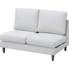 傷・汚れに強い 2人掛けソファ + スツール + ヘッドレスト1個セット 布張りタイプ (CS03 Nシールド 肘なし LGY/木脚MBR) 9枚目画像