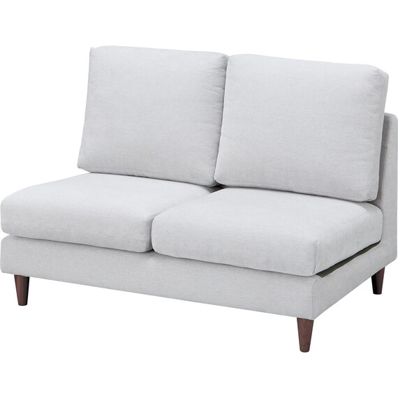 傷・汚れに強い 2人掛けソファ + スツール + ヘッドレスト1個セット 布張りタイプ (CS03 Nシールド 肘なし LGY/木脚MBR) 9枚目画像