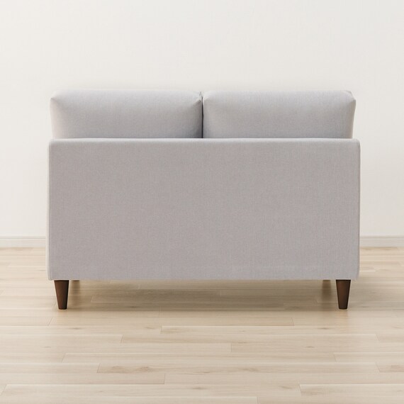 傷・汚れに強い 2人掛けソファ + スツール + ヘッドレスト1個セット 布張りタイプ (CS03 Nシールド 肘なし LGY/木脚MBR) 12枚目画像