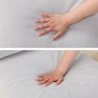 傷・汚れに強い 2人掛けソファ + スツール + ヘッドレスト1個セット 布張りタイプ (CS03 Nシールド 肘なし LGY/木脚MBR) 13枚目画像