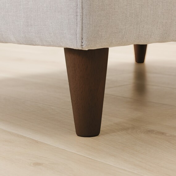 傷・汚れに強い 2人掛けソファ + スツール + ヘッドレスト1個セット 布張りタイプ (CS03 Nシールド 肘なし LGY/木脚MBR) 14枚目画像