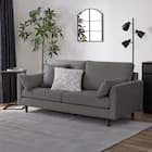 3人掛けソファ 布張りタイプ (CS03 両肘 DGY/木脚MBR) 1枚目画像