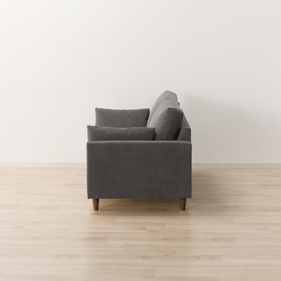 3人掛けソファ 布張りタイプ (CS03 両肘 DGY/木脚MBR) 10枚目画像