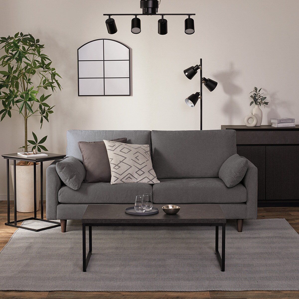 3人掛けソファ 布張りタイプ (CS03 肘あり SD DGY/MBR) | ニトリネット