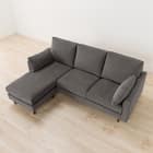 傷・汚れに強い カウチソファ 布張りタイプ (CS03 Nシールド DGY/木脚MBR) 10枚目画像