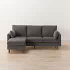 傷・汚れに強い カウチソファ 布張りタイプ (CS03 Nシールド DGY/木脚MBR) 11枚目画像