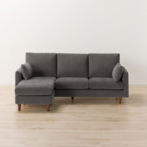 傷・汚れに強い カウチソファ 布張りタイプ (CS03 Nシールド DGY/木脚MBR) 11枚目画像